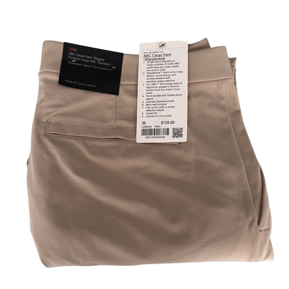 LULULEMON Men’s NWT ABC Cargo Pant Warpstreme in Trench Size 36 x 30 - Picture 9 of 10